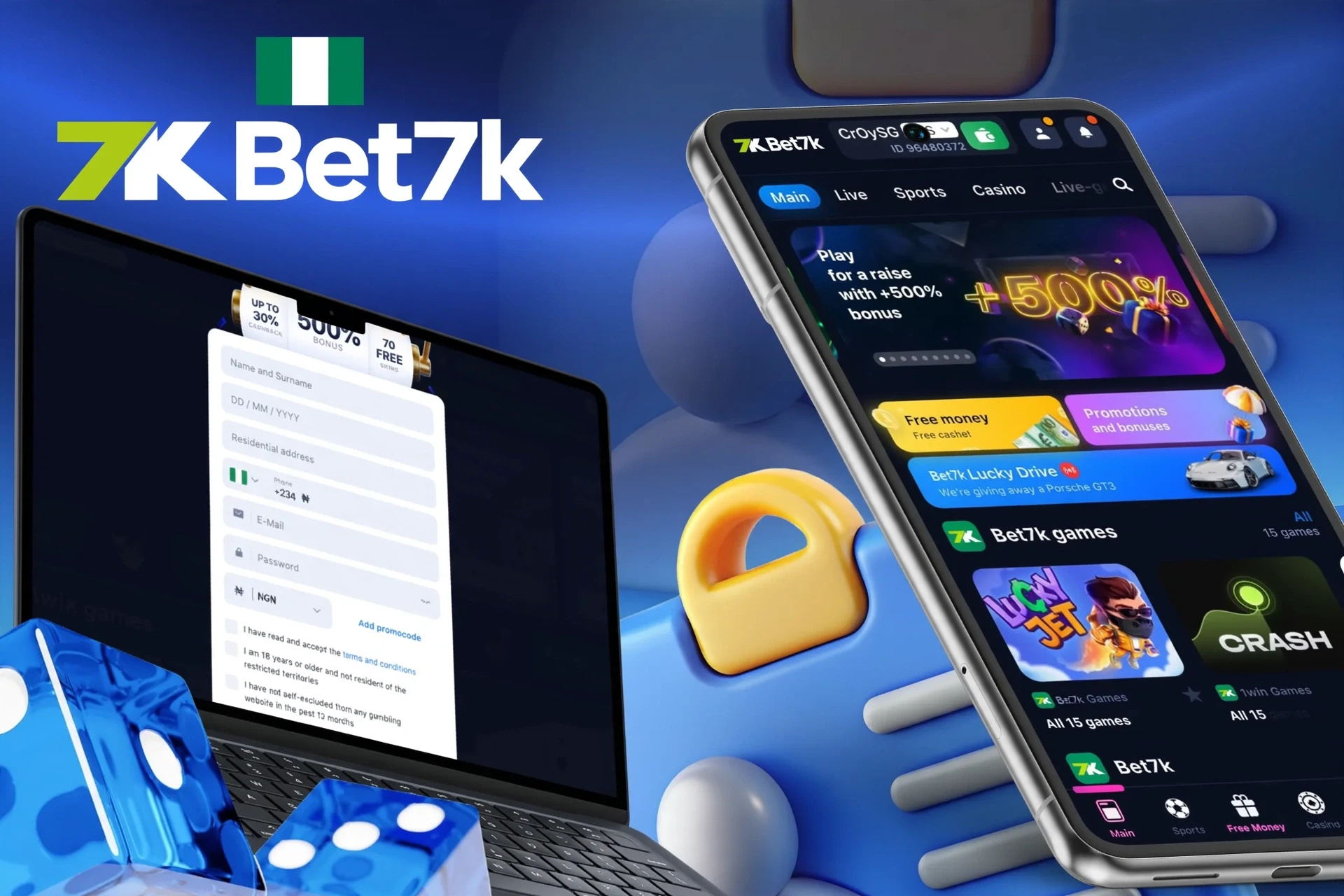 Description of registering with Bet7K and receiving a welcome bonus